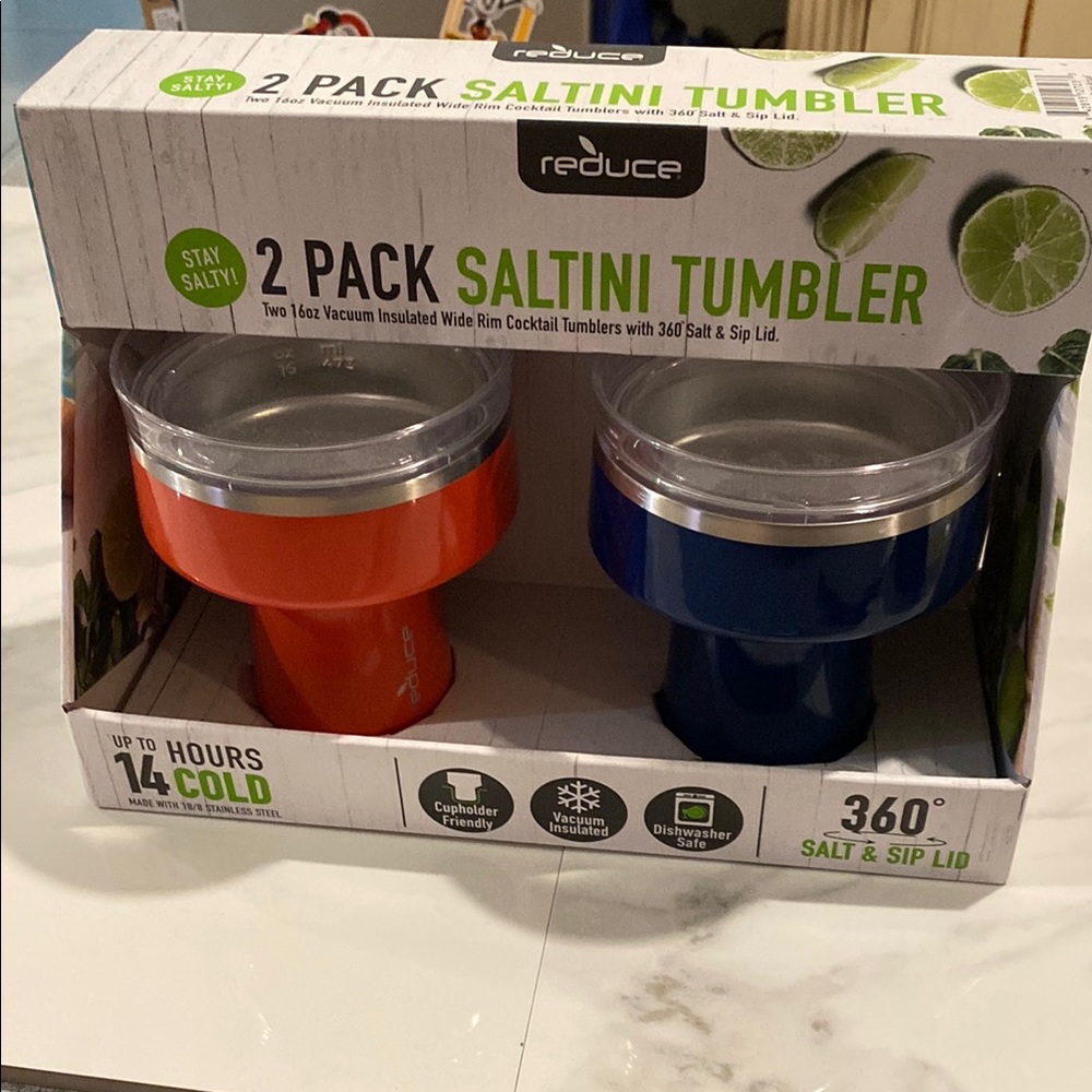 Saltini Tumbler Set - Orange and Blue